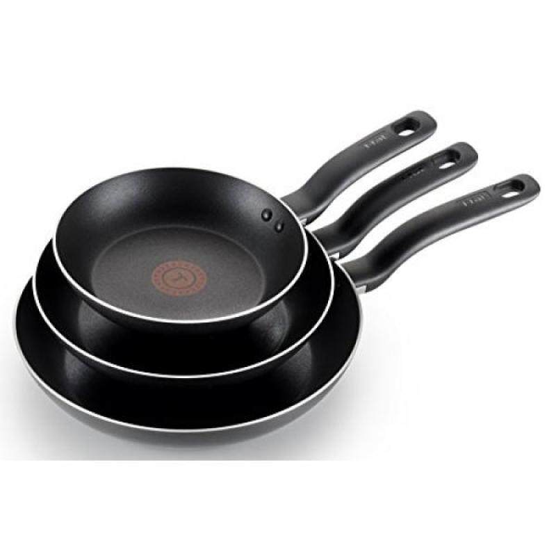 T-fal B363S3 Specialty Nonstick Omelette Pan 8-Inch 9.5-Inch and 11-Inch Dishwasher Safe PFOA Free Fry Pan/Saute Pan Cookware Set, 3-Piece, Gray - intl Singapore