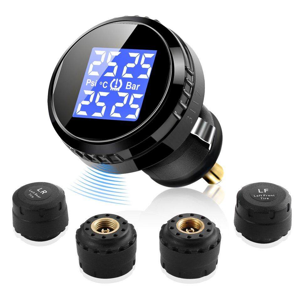 Gearray LCD Wireless Tire Pressure Monitoring System Car Charger External Sensor