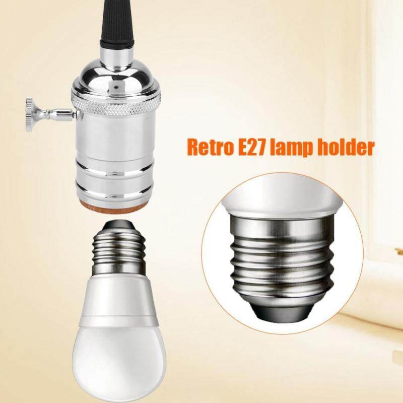 Retro E27 Universal Lamp Holder Wall Mounted Hanging Light Socket Base Adapter(Chrome) - intl