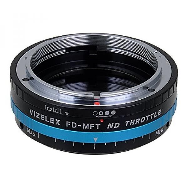 Vizelex ND Throttle Lensa Adaptor Dudukan dari Fotodiox Pro-Canon Fd (Fd, FL) lensa untuk Micro-4/3 Gunung Kamera (Seperti OM-D E-M10, Lumix GH4, dan Sihir Hitam Saku Kamera Bioskop)-dengan Built-In Variabel ND Filter (ND2-ND1000)-Intl