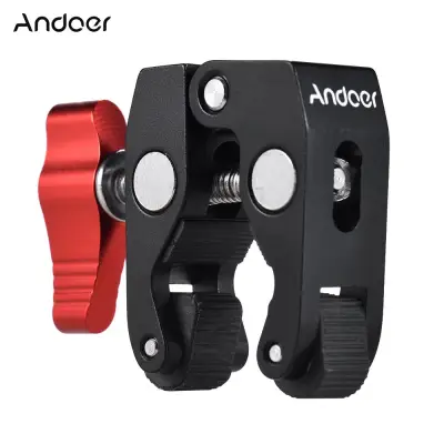 Andoer Crab Pliers Clip Super Clamp with 1/4" & 3/8" Screw Hole for DSLR Rig LCD Monitor Studio Light Camera Magic Arm Photo Studio Accessory