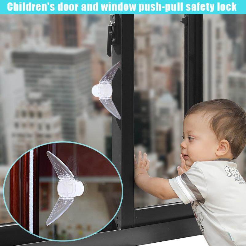 Window Sliding Door Lock Baby Safety Butterfly Shaped Lock Stopper Baby