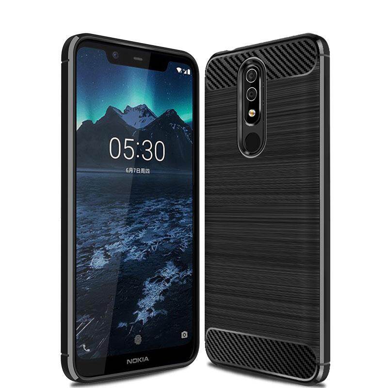 Ốp Lưng Giáp Gồ Ghề, Ốp Lưng Cho Điện Thoại Nokia X5 / Nokia 5.1 Plus 5.86 Inch Bằng Silicon Mềm Vỏ Điện Thoại Chải Sợi Cacbon
