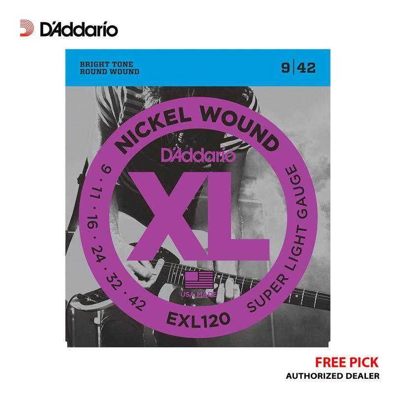 [USA MADE & Original] DAddario EXL120 Nickel Wound Electric Guitar Strings (Super Light) + Free Pick Malaysia