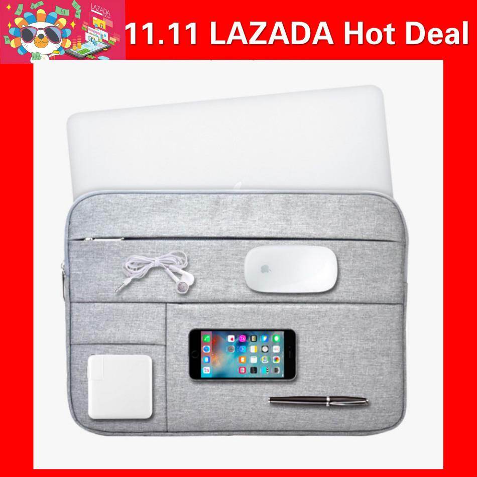 [Pengiriman Gratis] Stok Tersedia Gratis Kabel Pengisi Daya + Kualitas Tinggi 13 Inch Sarung Laptop Case untuk Apple MacBook Air Notebook Tas Bawaan (Abu-abu)