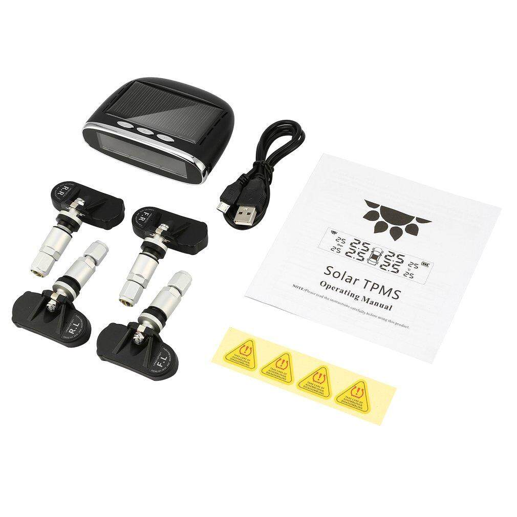 Allwin SOLAR LCD รถ TPMS เวลาการตรวจสอบแรงดันยางรถยนต์ระบบสัญญาณเตือนภัย