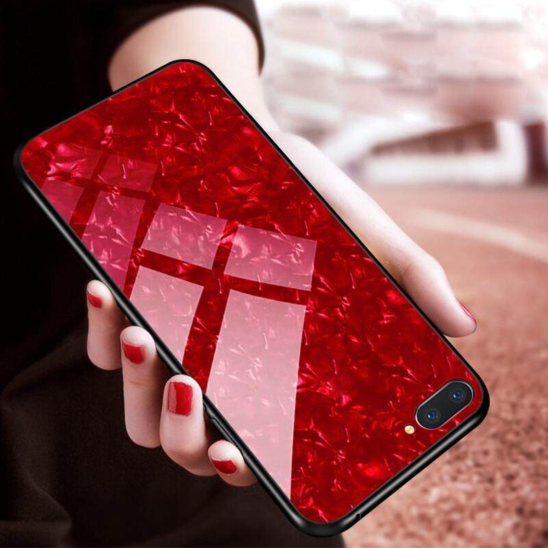 Tempered Case for OPPO A3s , Marbling Glass Case For Oppo A3s Cover
