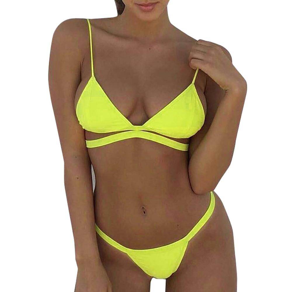 Sexy Women Bikini Set Printing Rivet Padded Swimwear Bathing Swimsuit M Sexy Women Bikini Set Printing Rivet Padded Swimwear Bathing Swimsuit M