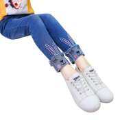 Ysjs Trade Cute Embroidered Cat/Bunny Jeans - Fashion Trousers