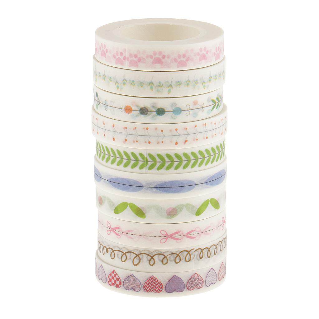 BolehDeals 10 Pieces Washi Tape Masking Tape Adhesive Decorative Tape for Scrapbooking