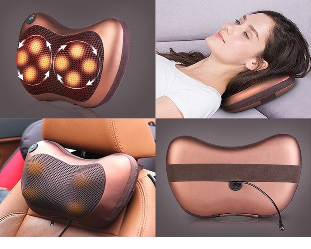 E-SONIC 8 Rollers Electronic Car Home Massage Pillow Shiatsu Relax Neck  Shoulder Back Leg Heat Kneading Massager Cushion with Car (Malaysia  Adapter) + FREE MYSTERY GIFT | Lazada