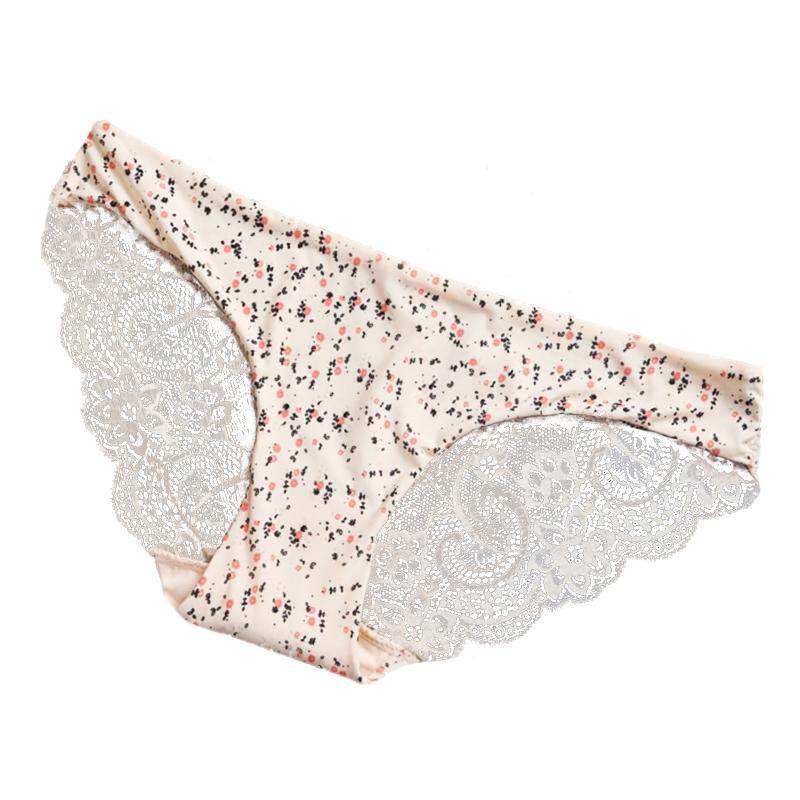 Women Fashion nylon Lace Silk Seamless Underwear Female Breathable Sexy Lace Panties beige floral XXL Women Fashion nylon Lace Silk Seamless Underwear Female Breathable Sexy Lace Panties beige floral XXL