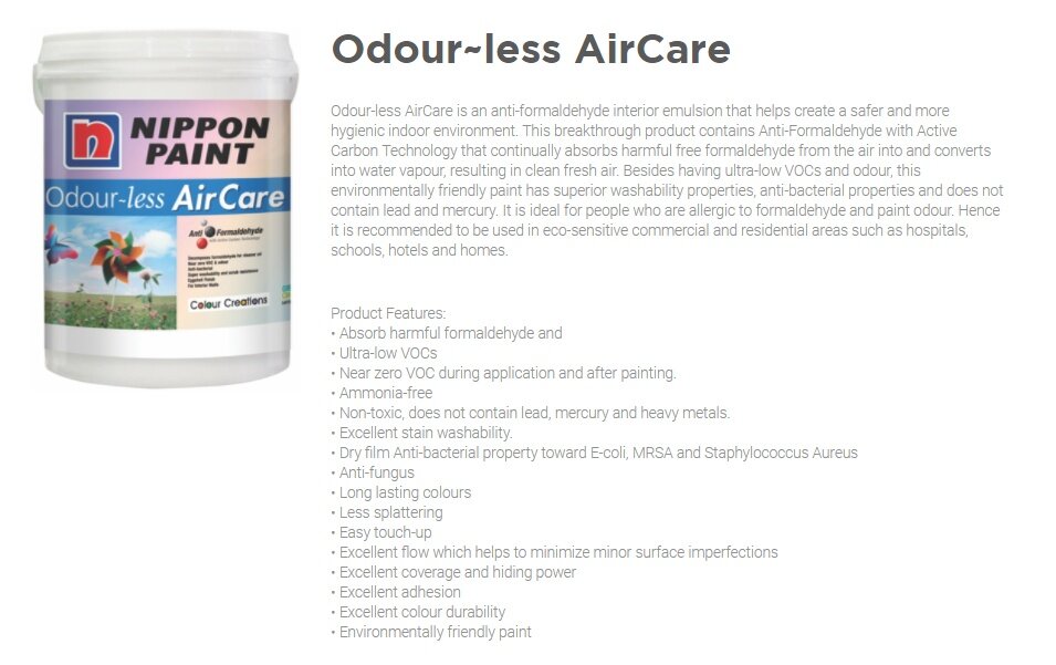 Nippon Paint Odourless Aircare GRAY DROPSOW 1087 P 5L