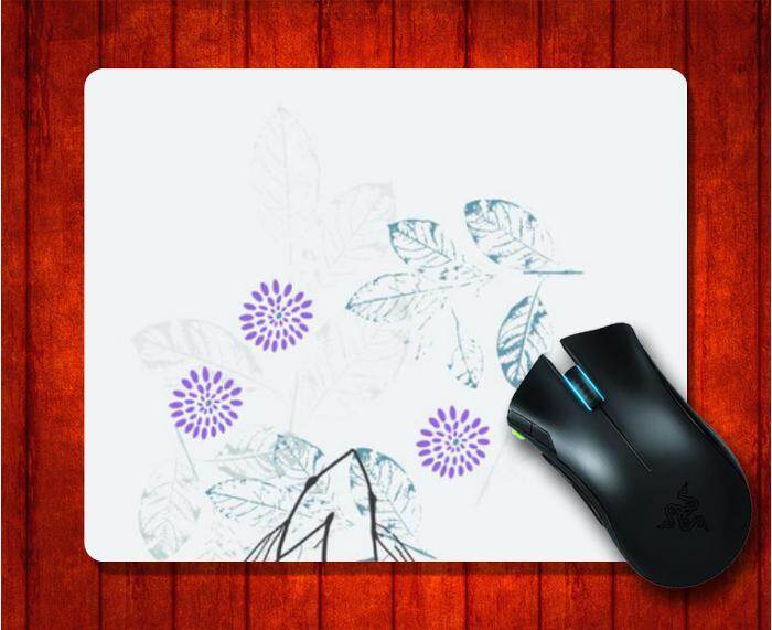 Mouse Pad dengan Ikan Mas & Daun Pola Gambar untuk Alas Mouse Desain Gambar Alas Mouse Permainan 9.5X7.9 Inch (240X200X3 Mm) -Intl