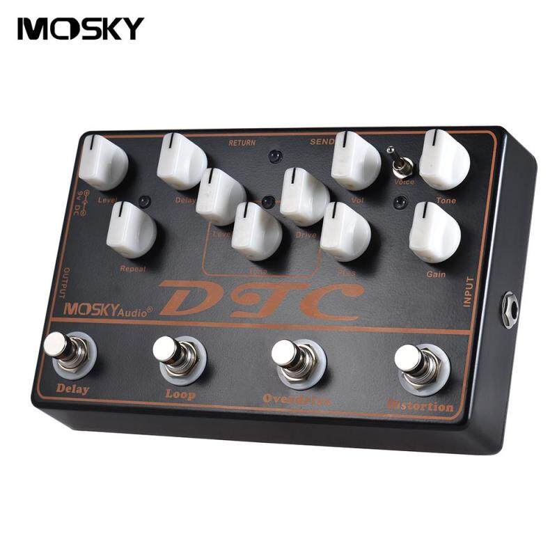 Muslady DTC 4-in-1 Electric Guitar Effects Pedal Distortion + Overdrive + Loop + Delay