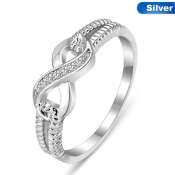 BZY 925 Sterling Silver Infinity Ring for Women