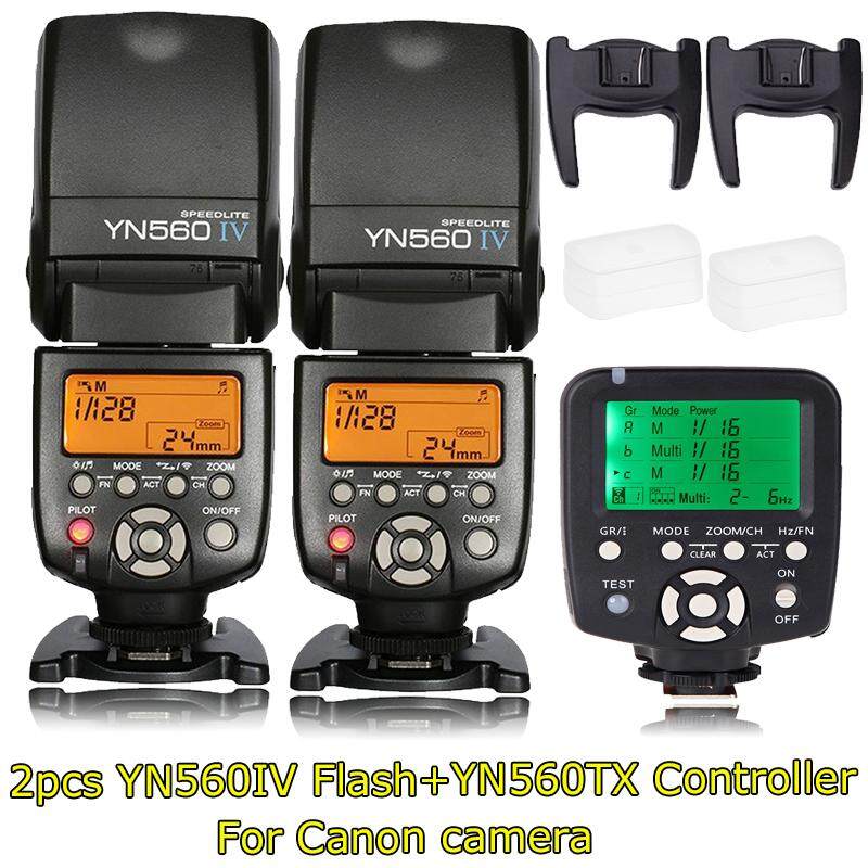 YONGNUO 2pcs YN560 IV wireless Flash set Speedlite + YN560TX C Transmitter Flash with LCD display for Canon EOS 5D,5D 25D Mark II,1D,7D, 60D ,50D, 40D, 30D, 600D, 550D, 500D, 450D, 400D, 350D ,300D,1100D,6D w