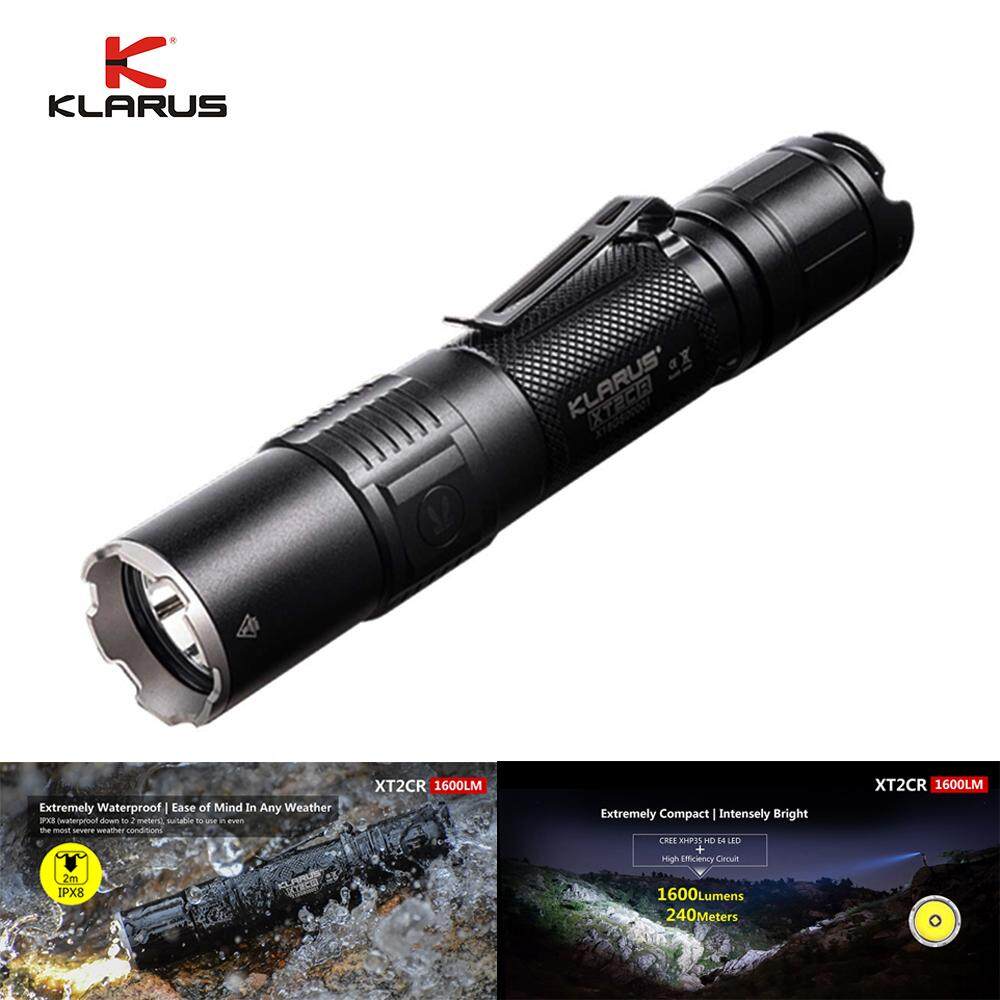 Klarus XT2CR 1600LM XHP35 HD E4 Led Rechargeable Tactical Flashlight IPX8 +18650