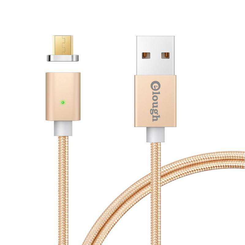 Ellen E04 Mikro Usb Magnetik Pengisi Daya Kabel Nilon Dikepang Kabel Data untuk Huawei Ponsel Android MicroUSB Magnet Kawat -Internasional
