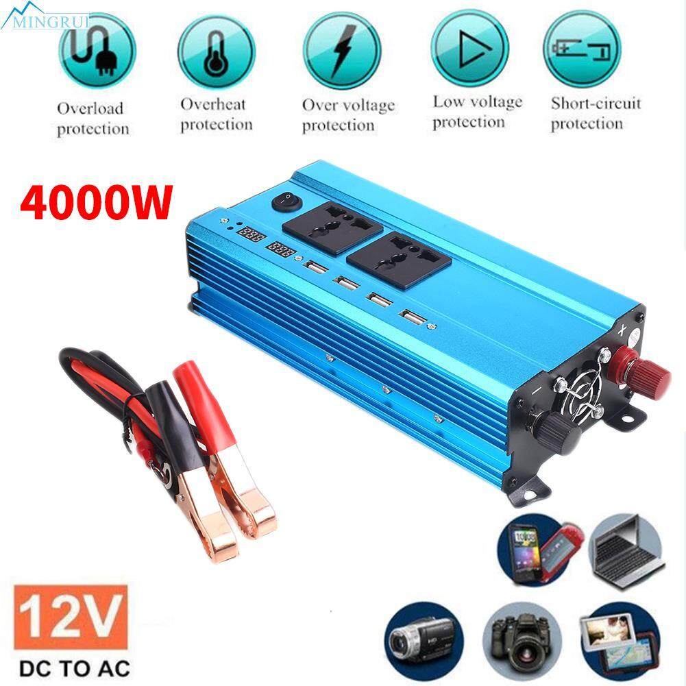 Mingrui Store 4USB DC12V To AC220V Converter Car Inverter Solar Power Inverter