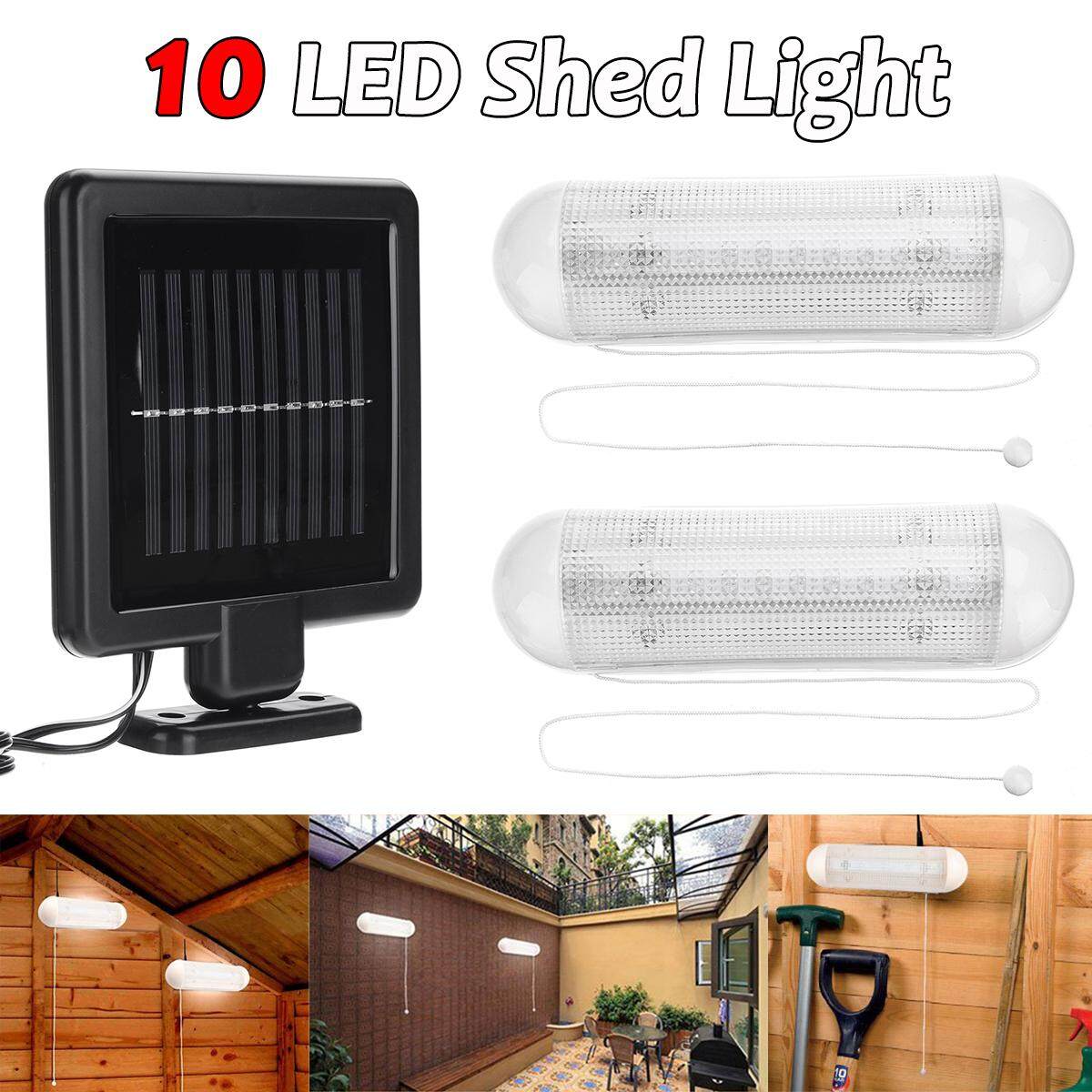 พลังงานแสงอาทิตย์ LED Shed Light สวนกำแพง - โคมไฟติดตั้งกันน้ำ 1 + 2 ไฟ