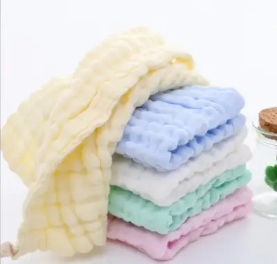 5pcs Ultra Soft Pure Cotton New Born Face Towel 28x28cm Muslin Cotton Infant Face Towel Wipe Cloth Baby Handkerchief Square - intl (1)
