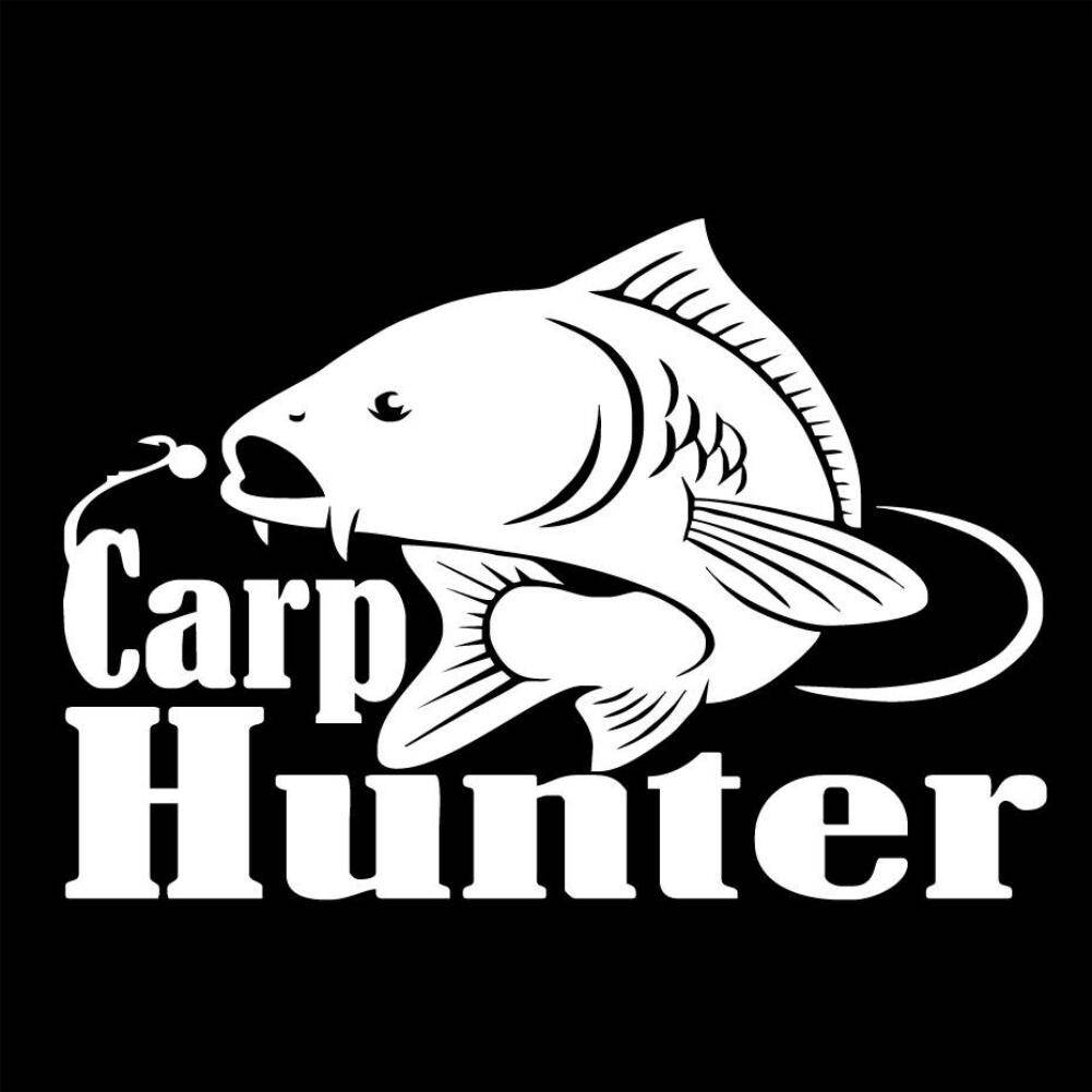 Ikan Mas Berburu Memancing Fashion Stiker Mobil Reflektif SUV Stiker Laptop Dekorasi Hadiah (Hitam)-Intl