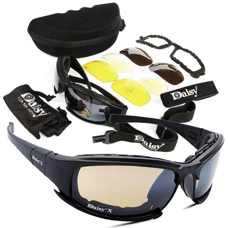 Jayaskyie 4 Lens Kit Army Goggles Military Sunglasses Mens Outdoor Sports War Game Tactic