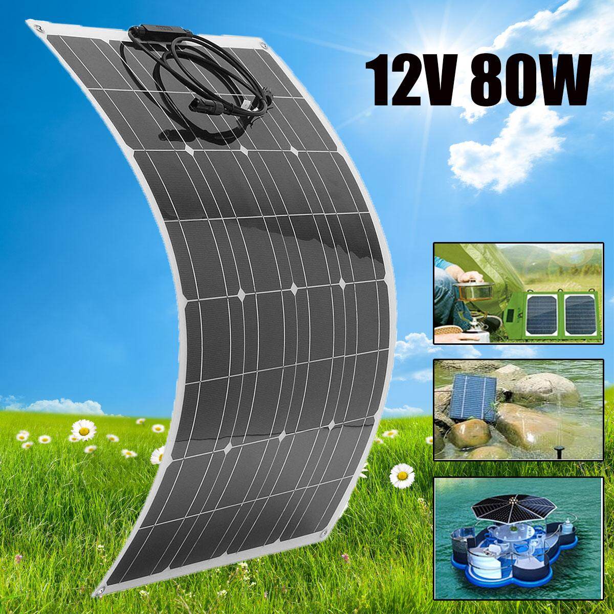 CLAITE 80 วัตต์ 12 โวลต์ยืดหยุ่นแผงโซล่า + สายไฟ SOLAR CELL DIY ระบบแบตเตอรี่สำหรับ Camper RV เรือปั๊มไฟฟ้าเครื่องชาร์จแบตเตอรี่ในบ้าน - INTL ขาย CLAITE 80 วัตต์ 12 โวลต์ยืดหยุ่นแผงโซล่า + สายไฟ SOLAR CELL DIY ระบบแบตเตอรี่สำหรับ Camper RV เรือปั๊มไฟฟ้าเครื่องชาร์จแบตเตอรี่ในบ้าน - INTL