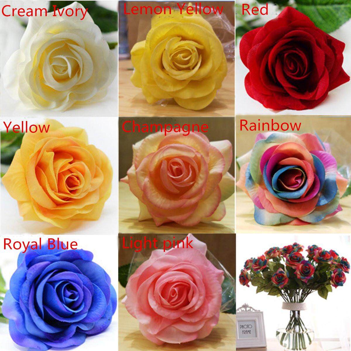 20 Head Rose Artifical Flower Real Latex Touch Wedding Party Home Bouquet Decor