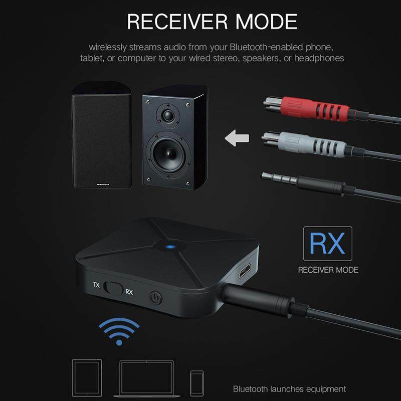 Redcolourful 2 in 1 Wireless Bluetooth 4.2 Audio Transmitter Receiver TV Car Music Receiver Universal Music Adapter for Headphone Speaker