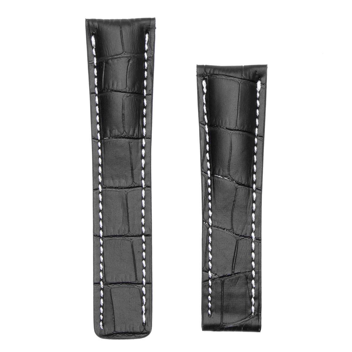 [black 24mm]BOB Alligator Style Deployment Strap for Breitling, 20-24 mm, 11 colors, new! - intl