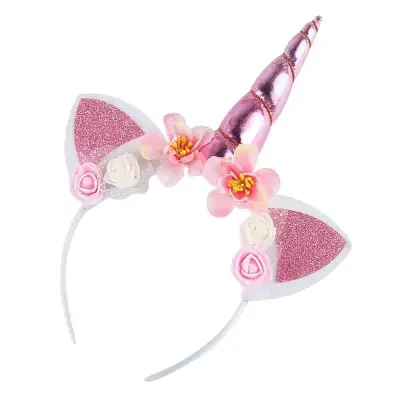SYS Cat Ear Flower Unicorn Party Hair Hoop Birthday Party Kids Hairbands Baby Headband Hair Accessories