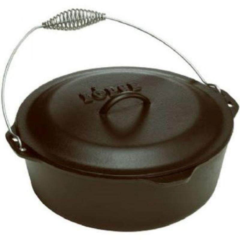 Lodge 5 Quart Cast Iron Dutch Oven. Pre Seasoned Cast Iron Pot and Lid with Wire Bail for Camp Cooking Singapore