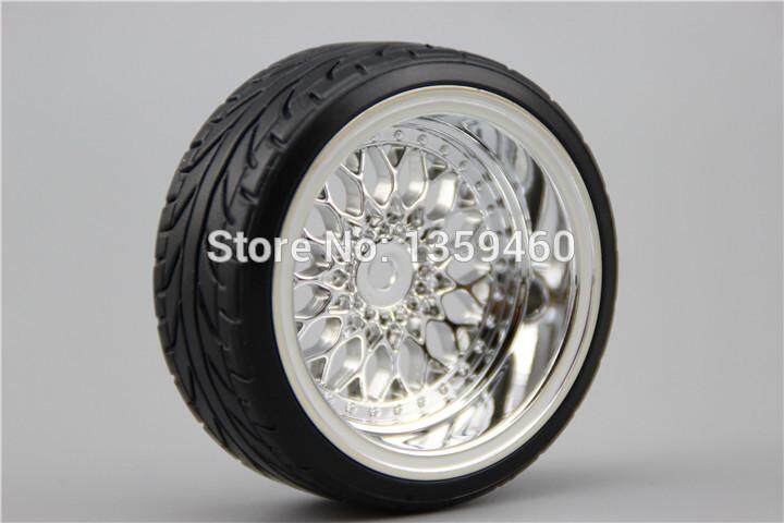 4pcs 1/10 RC Soft Rubber Touring Car Tire Tyre Wheel 3/6/9mm Offset 10043+21002 