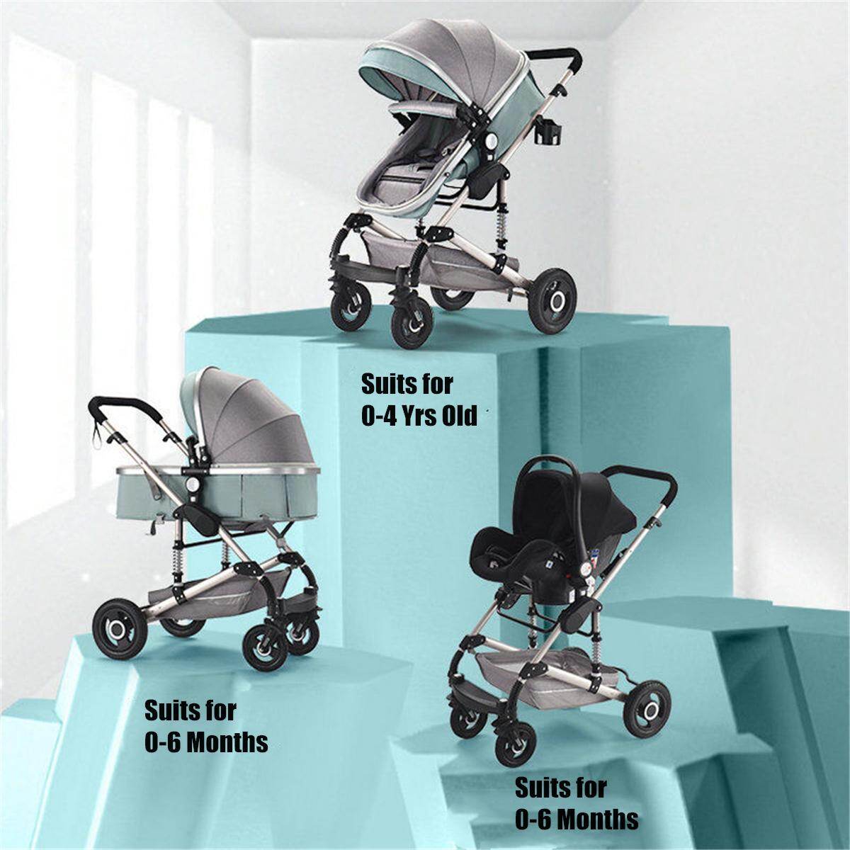 Generic 3in1Luxury Baby Stroller Foldable Newborn Infant CarSeat