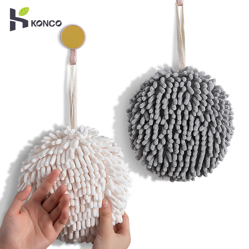 Konco chenille Hand Towel kitchen towel Hanging Hands Towels absorbent bathroom towel for kitchen bathroom cleaning,comfortable handing. ราคา 68 บาท*ส่งฟรี