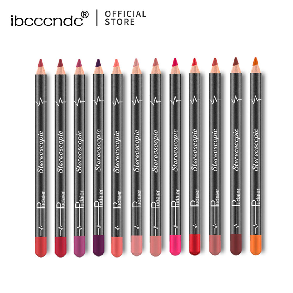 Bộ 12 cây bút chì kẻ môi và mắt không thấm nước và bền lâu - INTL