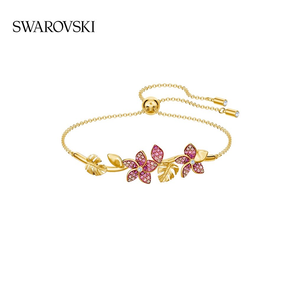Swarovski Vòng Tay Nữ Màu Hồng Nhiệt Đới Trang Sức Quà Tặng Bạn Gái