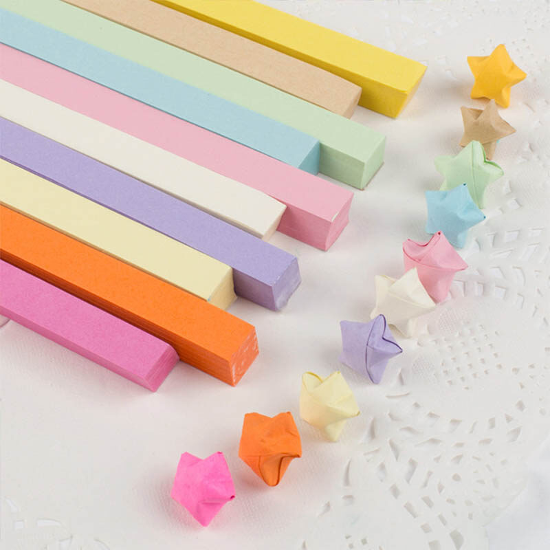 Shopthe 380/540/1030 Cái Tự Làm Dải Giấy Ngôi Sao May Mắn Thủ Công Origami Đầy Màu Sắc Handmade Gấp Thẻ Quà Tặng Đồ Trang Trí Đám Cưới