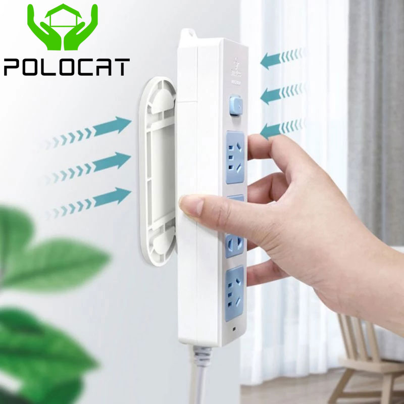 Dải điện tự dính gắn tường không lỗ, giá đỡ điện cố định liền mạch