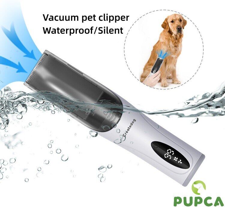 PUPCA Vacuum Pet Hair Clipper Electric Mute Pet Hair Trimmer Kit Cat Grooming Haircut Cutter Intelligent Display Cutting Machine ราคา 1,380 บาท*ส่งฟรี