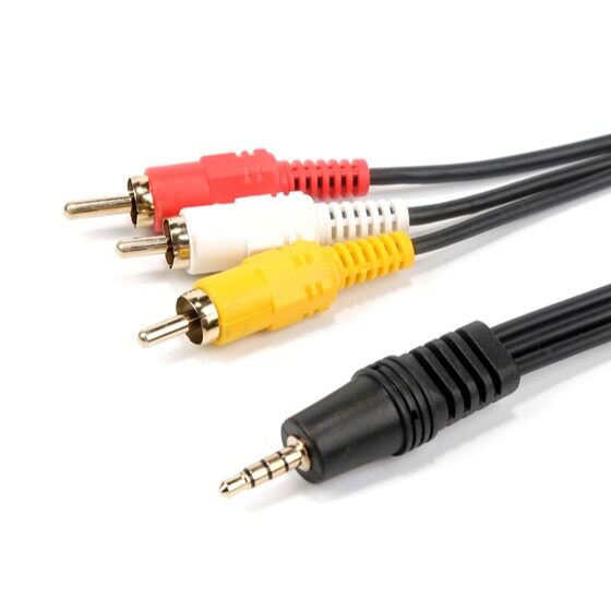 3.5mm to 3 rca male av video audio cable