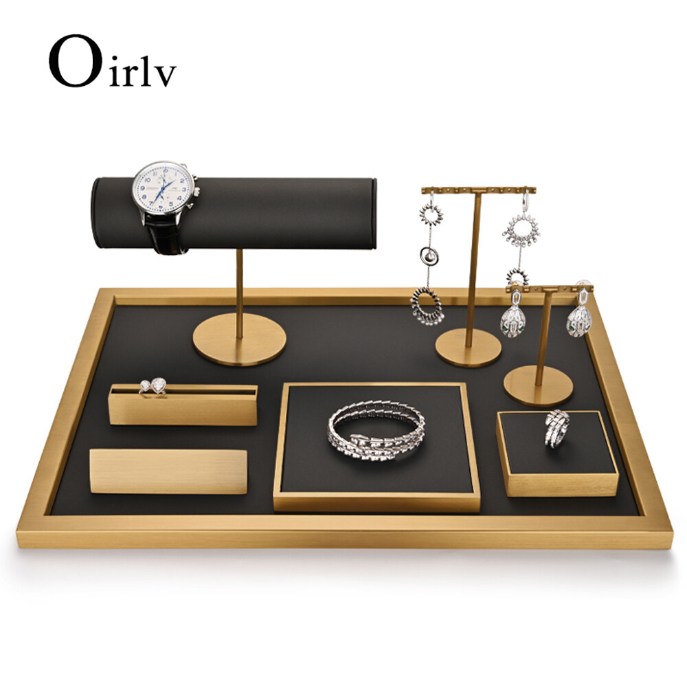 Oirlv đế đứng trưng bày trang sức bông tai kim loại vòng tay mặt dụng cụ trưng bày giá kim loại js078