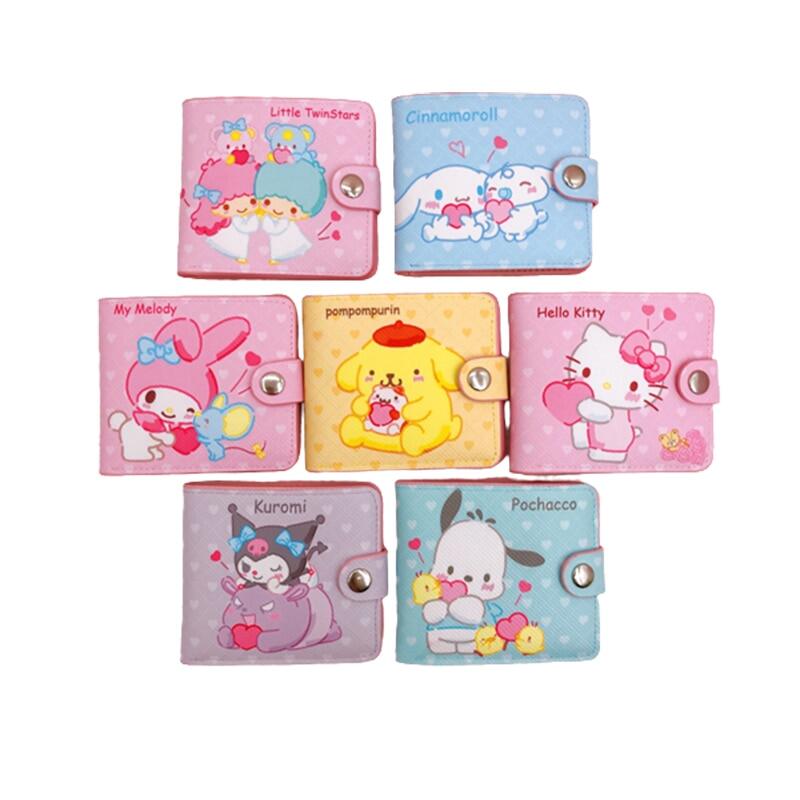 Sanrio Series Coin Bag Wallet Casual Short Cinnamoroll Kuromi Hello Kitty