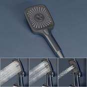 Senlesen Gun Gray Thermostatic Shower Faucet System with Lift Rod