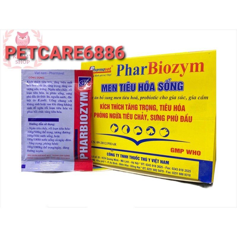Men tiêu hóa sống Phar Biozym 5g dành cho chó mèo 1