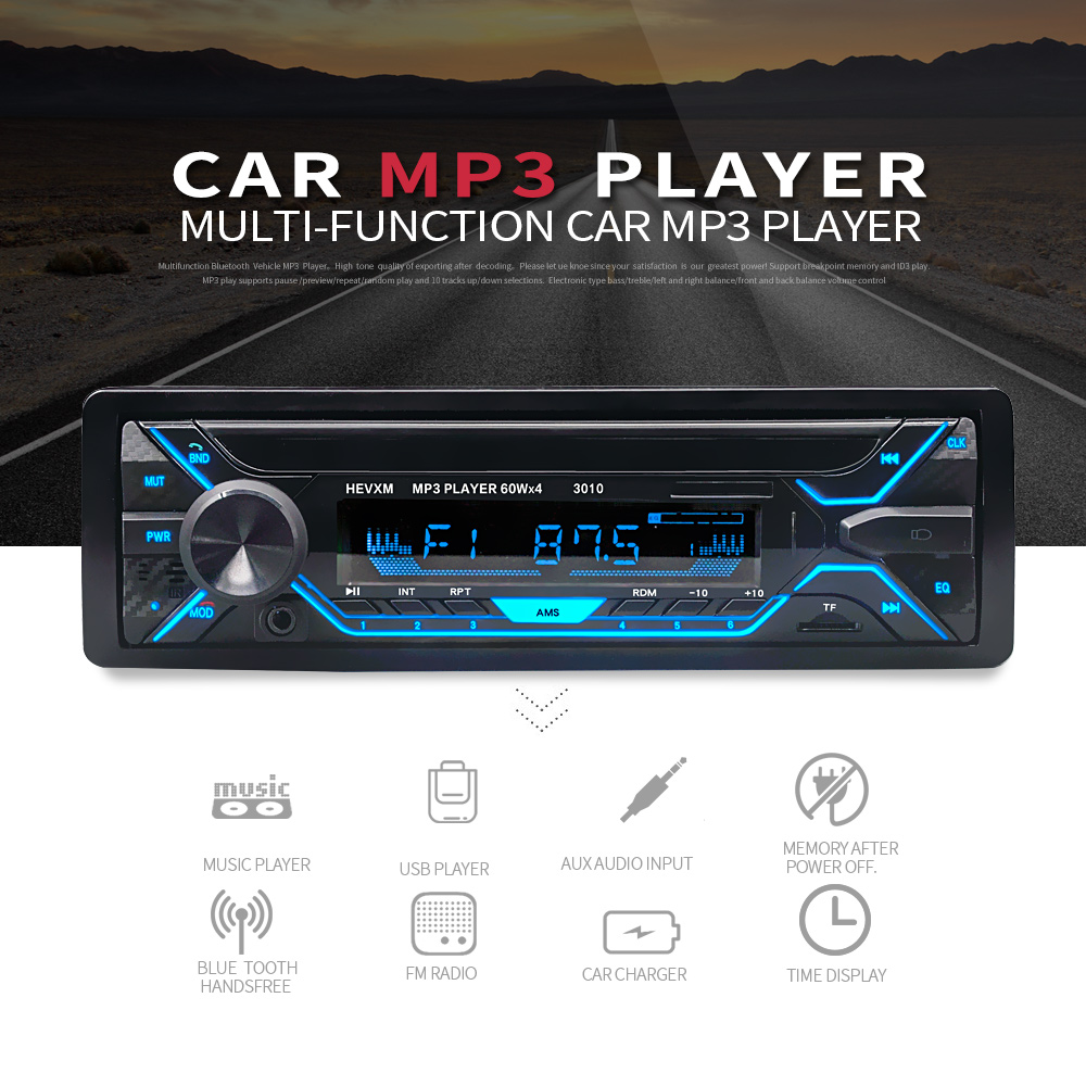 Ekleva Radio Mobil 1din Auto Radio AUX 