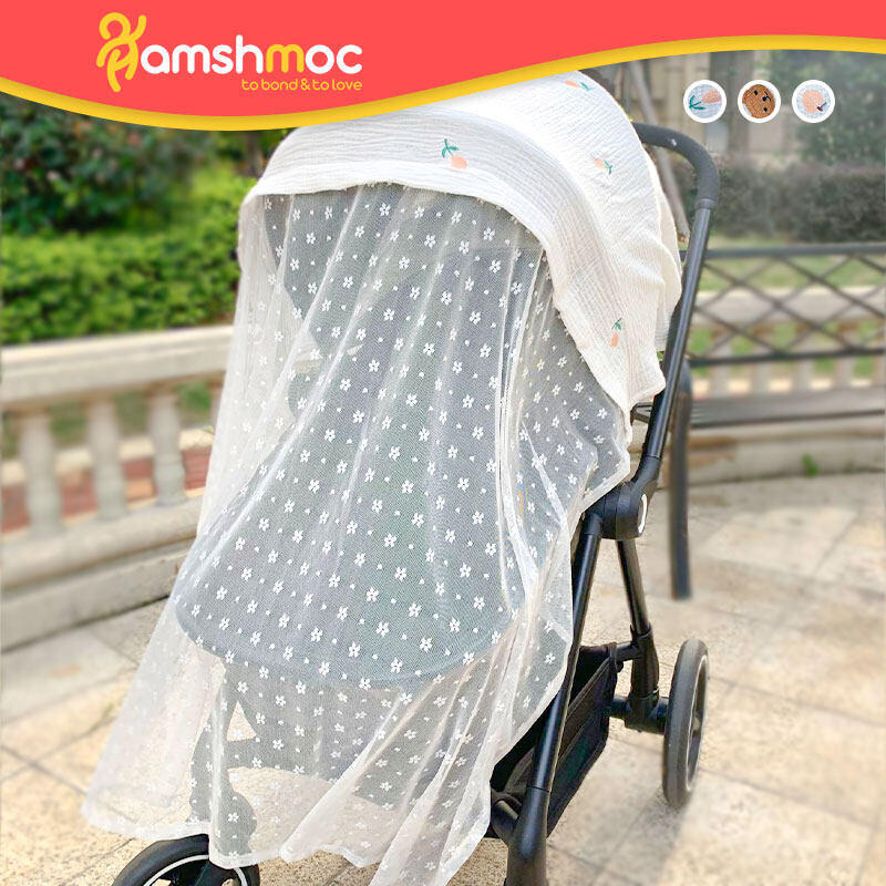 Hamshmoc Xe đẩy trẻ em phổ thông màn chống muỗi thoáng khí chống muỗi bé