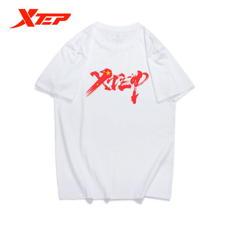 Xtep áo thun thể thao nam, áo thun ngắn tay thường ngày cổ tròn mỏng thoáng khí thời trang mới mùa hè, 879229010081